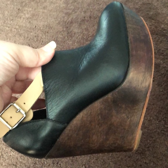 Loeffler Randall Size 6.5 Black and Brown Lilly Wedge - Picture 4 of 8